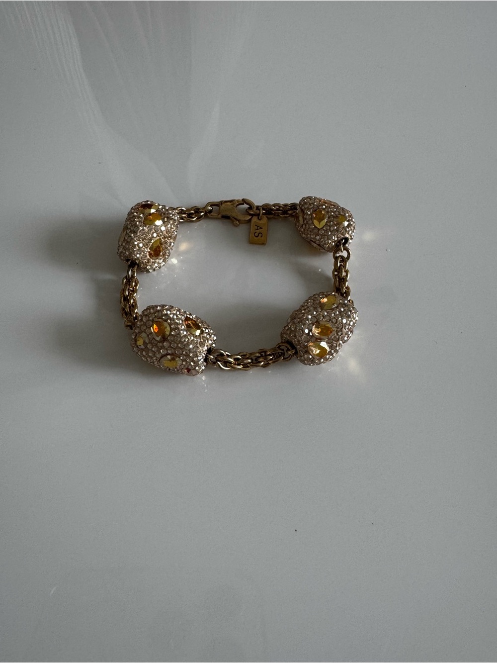 Atelier Swarovski Gold-Tone Bracelet with Yellow Crystal Details